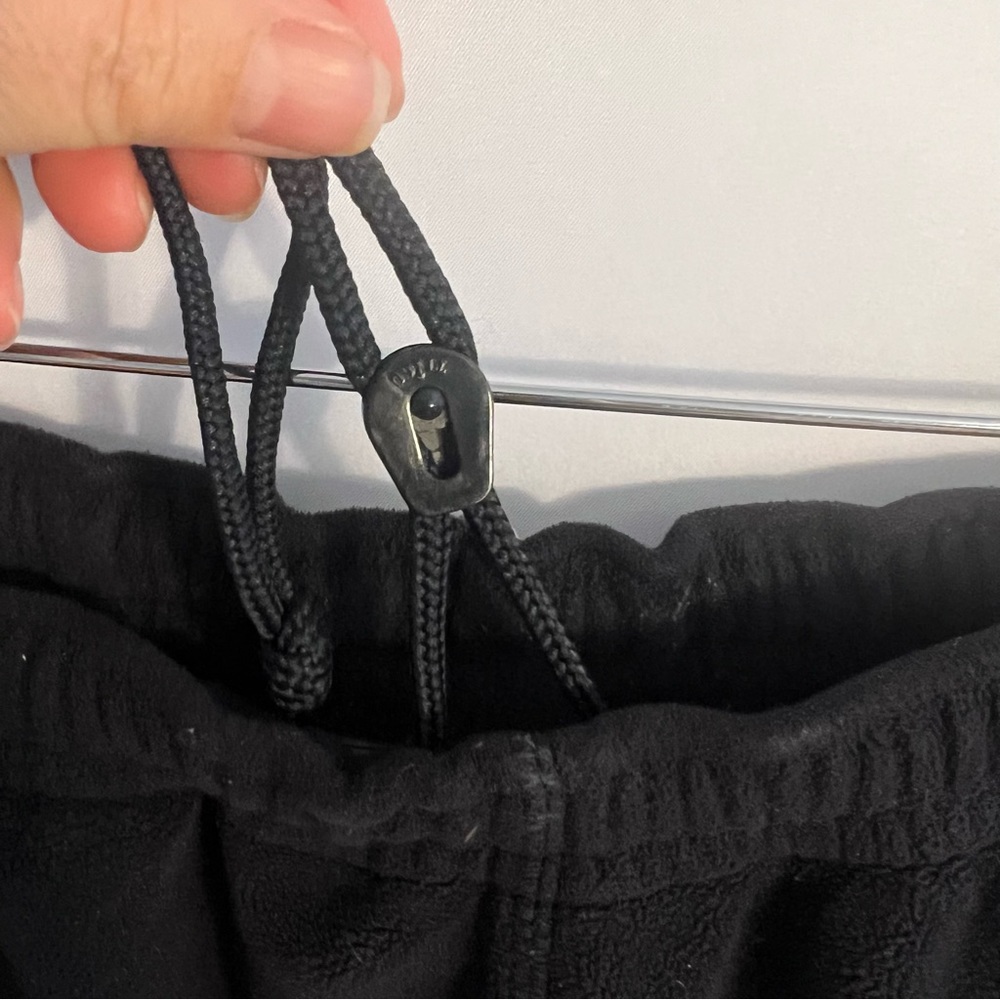 EMS Thick Fleece Pants Mens L Large Black Pockets Elastic Tie Waist Sweatpants - Picture 4 of 8